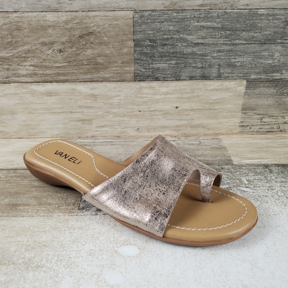 Vaneli Tallis Womens Toe Loop Slide Sandals Sz 8 M Opal Naemi Leather Slip On